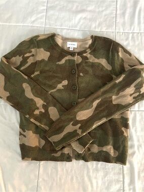 PacSun Women's Camo Button-Up Cardigan - Olive & Tan